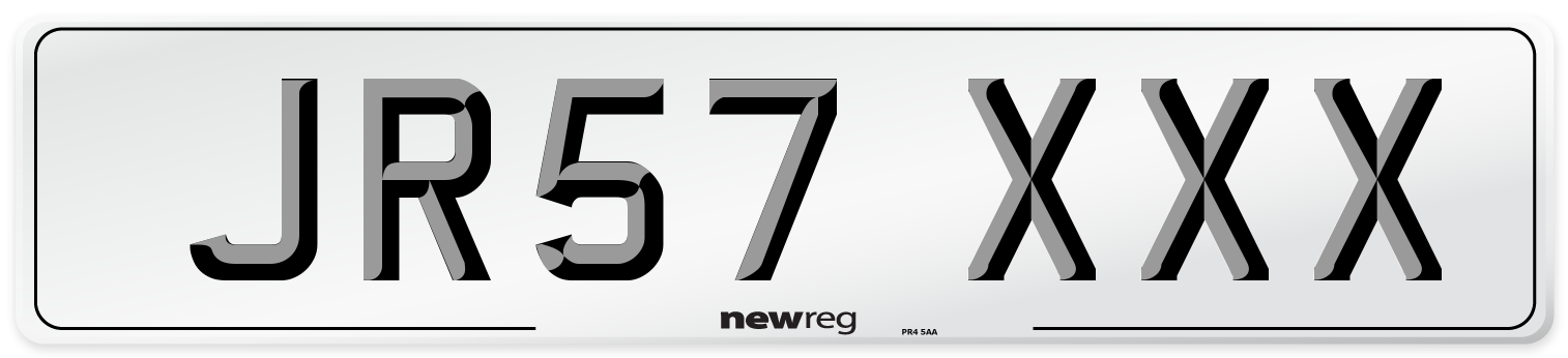 JR57 XXX Number Plate from New Reg